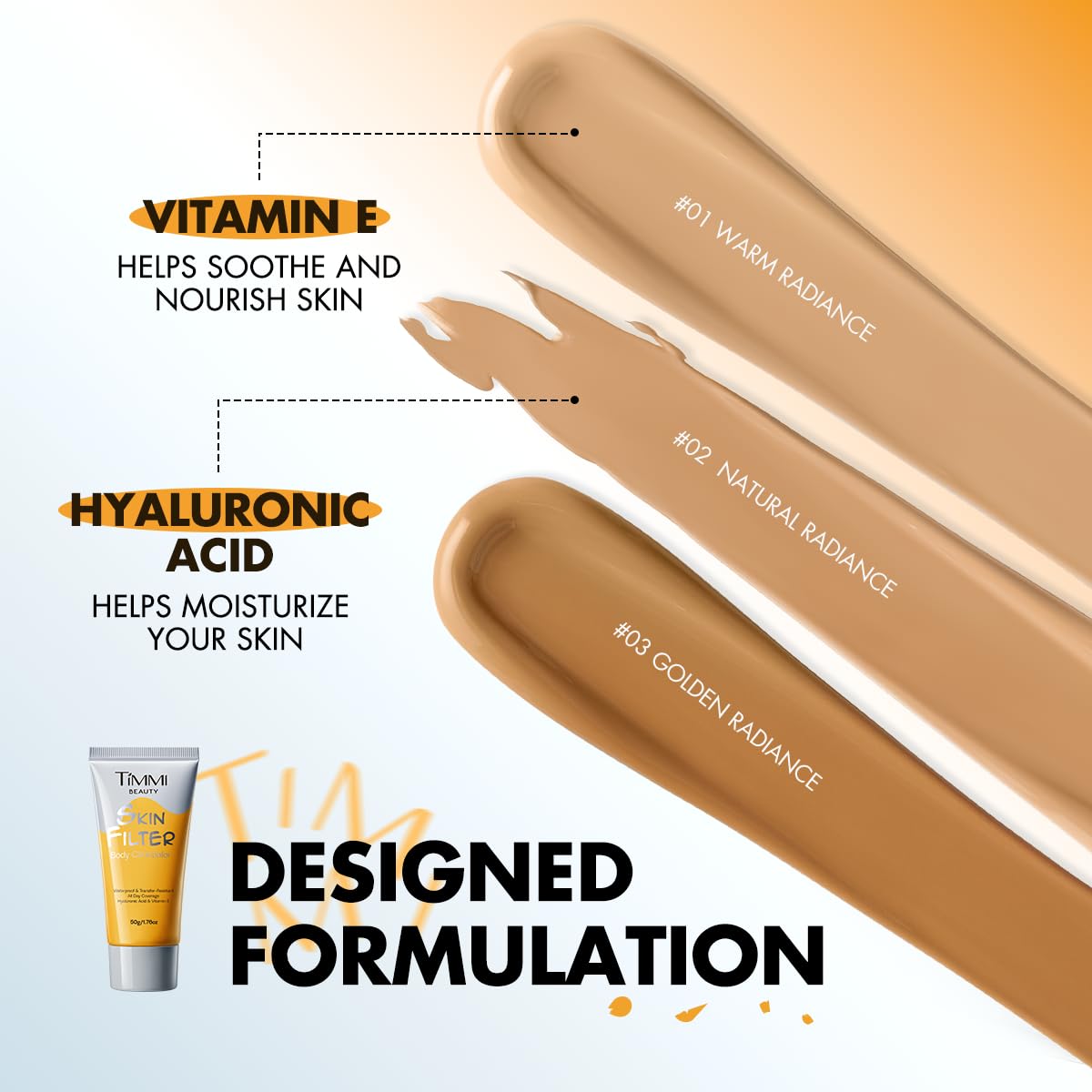 Skin Filter Body Concealer, Waterproof & Transfer-Resistant Leg & Body Makeup, All Day Coverage, With Hyaluronic Acid, Flawless Makeup For Scars, Spots, Veins & Tattoos (02 Natural)