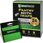 Maxguard Pantry Moth Traps (24 Pack) With Extra Strength Pheromones | Non-Toxic Sticky Glue Trap For Food And Cupboard Moths In Your Kitchen | Trap And Kill Seed Grain Flour Meal Moths Pests |