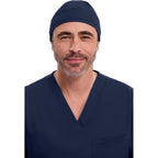 Cherokee Men and Women Scrub Cap with Adjustable Elastic Tie-Back Lightweight, Breathable No-Slip Unisex Surgical Cap - 2506 Navy - 3 Pack