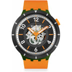 Swatch Big Bold Bioceramic Unisex Watch Casual Polymer Orange Automatic Waterproof Fall-Iage
