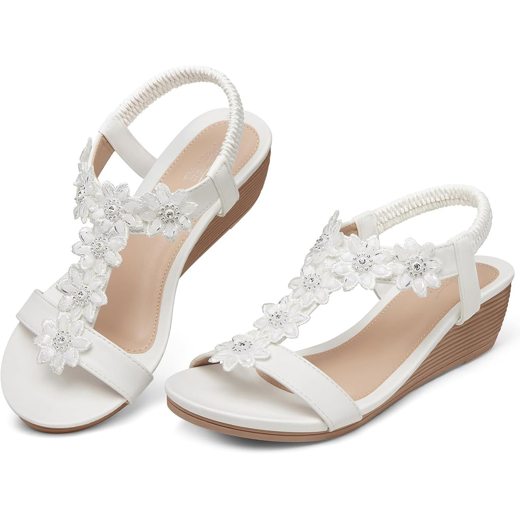 Shibever Wedge Sandals For Women Dressy: Summer Platform Comfortable Low Wedges Womens Sandal