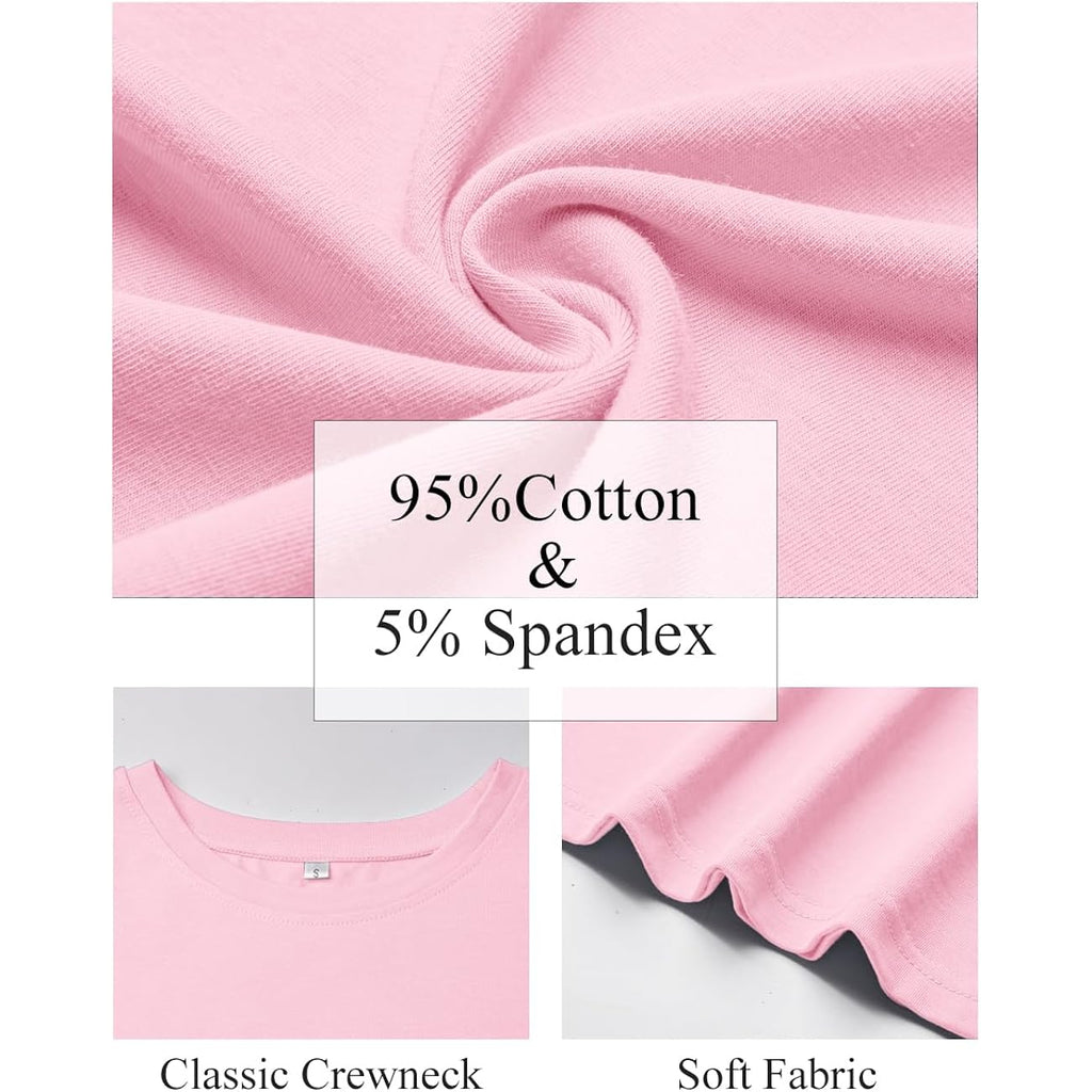 Gkbk Women'S T Shirts Cotton Short Sleeve Summer Tops Casual Soft Basic Tee | Crew Neck, Loose Fit, Comfortable And Breathable Material, Plain Shirt, 2026 Fall Outfits