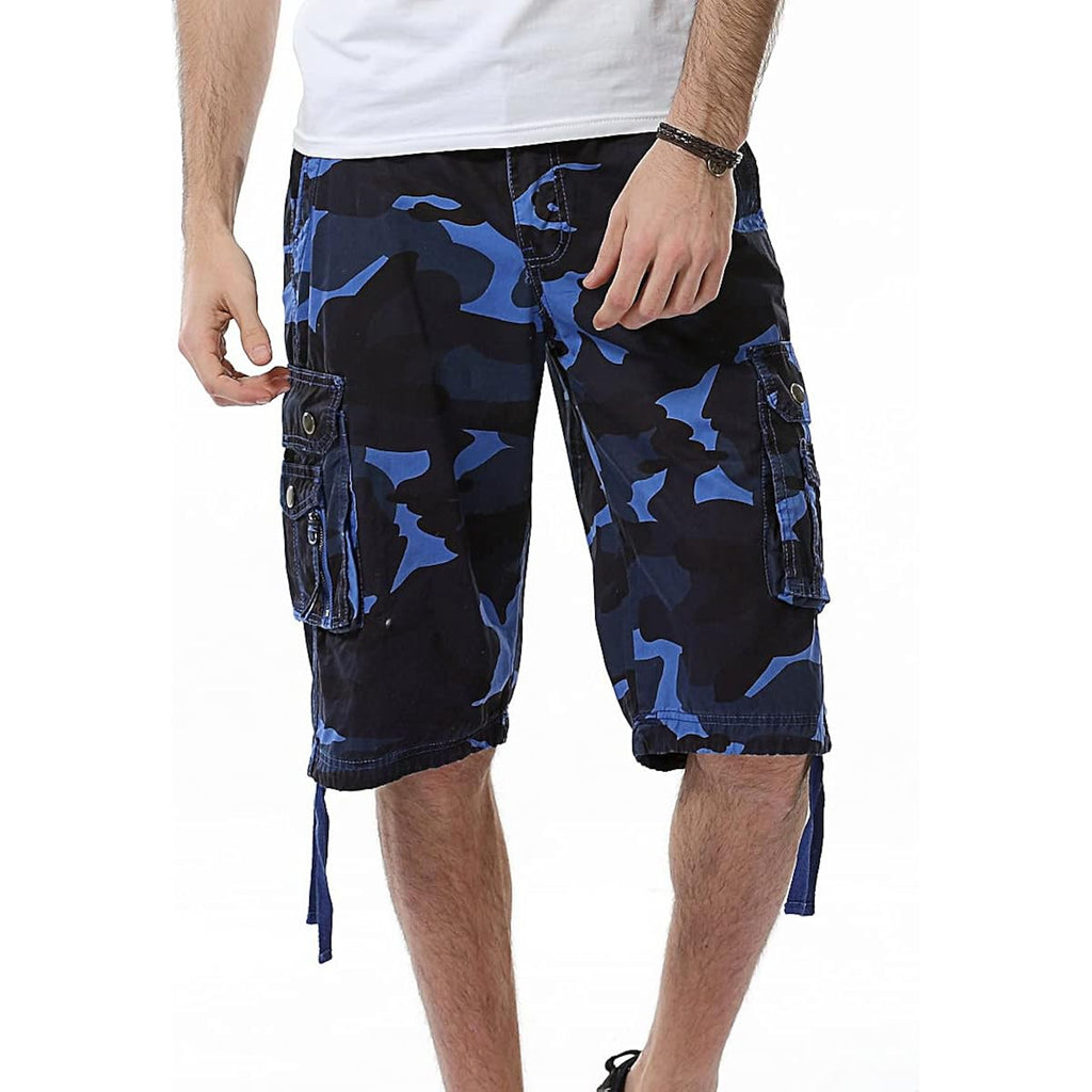Idealsanxun Men'S Casual Loose Fit Multi-Pockets Military Cargo Shorts