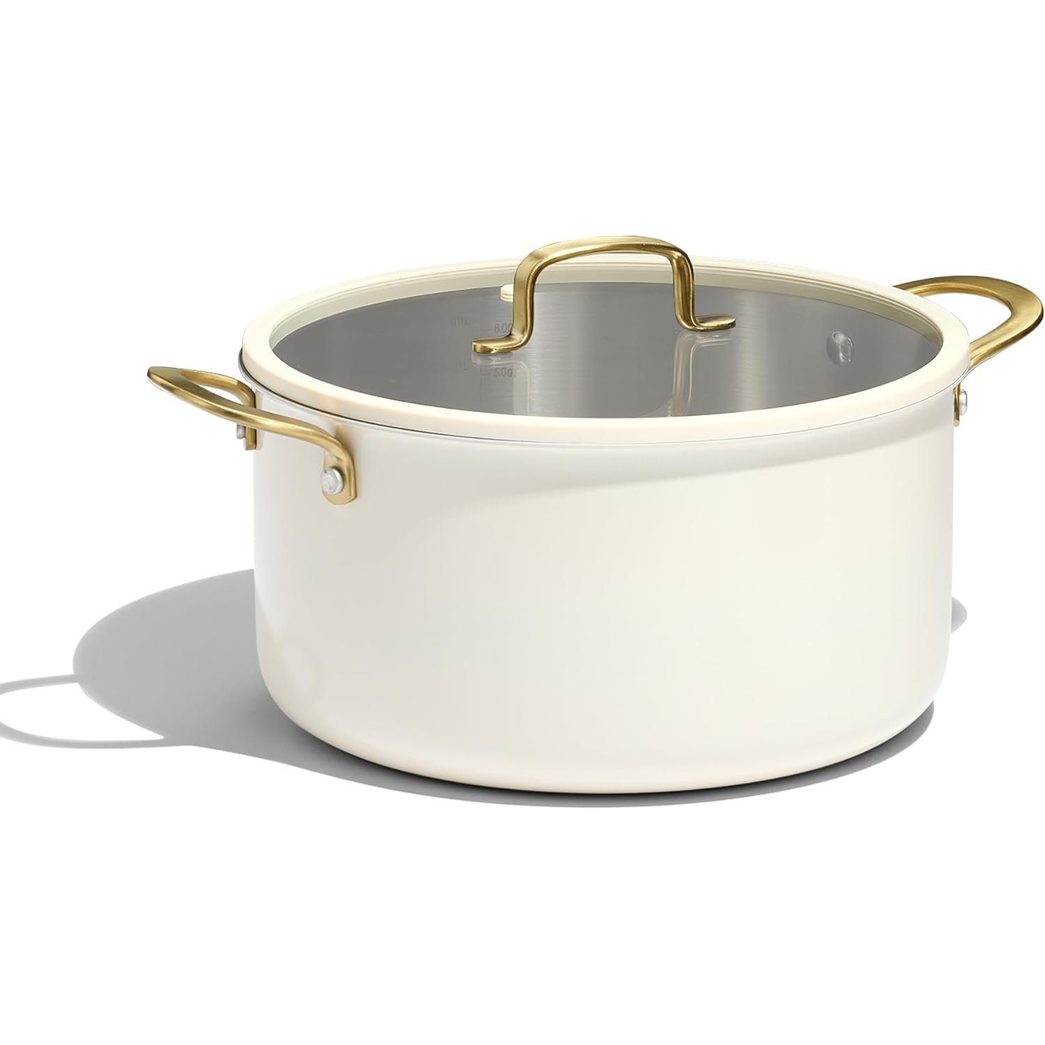 CAROTE 8QT Full Clad Tri Ply Stainless Steel Stock Pot with Lid, Kitchen Soup Pot, All Stoves Compatible, Oven & Dishwasher Safe, Stay Cool Handle, White, Mothers Day Gifts