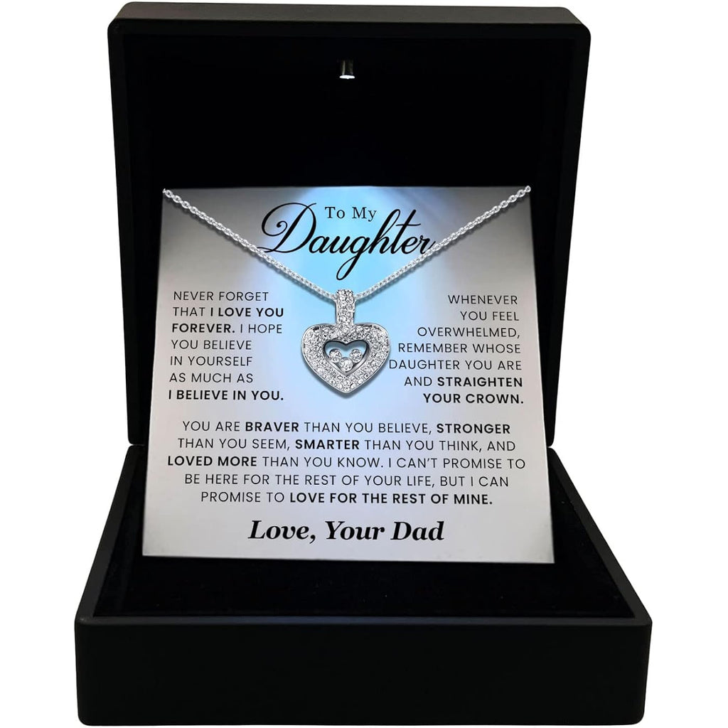 TRYNDI To My Daughter Necklace from Dad - Christmas Gifts for Daughter, Granddaughter, Daughter-In-Law, Women's Jewelry Gifts for Women Birthday, Valentine's Day, Mother's Day