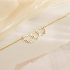 Ajiangwu Mothers Day Necklace with Names,18K Gold Plated Handmade Mom Necklace with Heart Custom Name Necklace Personalized Gifts for Women