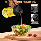 2 In 1 Oil Sprayer, Oil Sprayer For Kitchen Cooking, 470Ml Oil Spray Bottle For Home