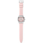 Swatch I New Chrono Unisex Watch Dress Stainless Steel Pink Quartz Waterproof Poppingly Pink