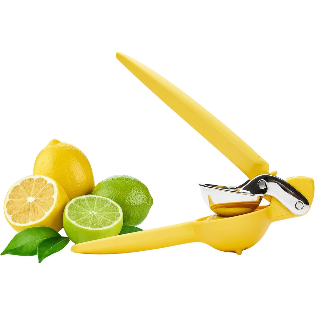 Chef'N Freshforce Lemon Squeezer Citrus Juicer, Manual Hand Press With Dual-Gear Power For Maximum Juice Extraction, Durable, Yellow