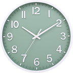 Wall Clocks Battery Operated 8 Inch Modern Wall Clock,Silent Non Ticking Wall Clock For Living Room Bedroom Kitchen Office Classroom Decor (Green White)