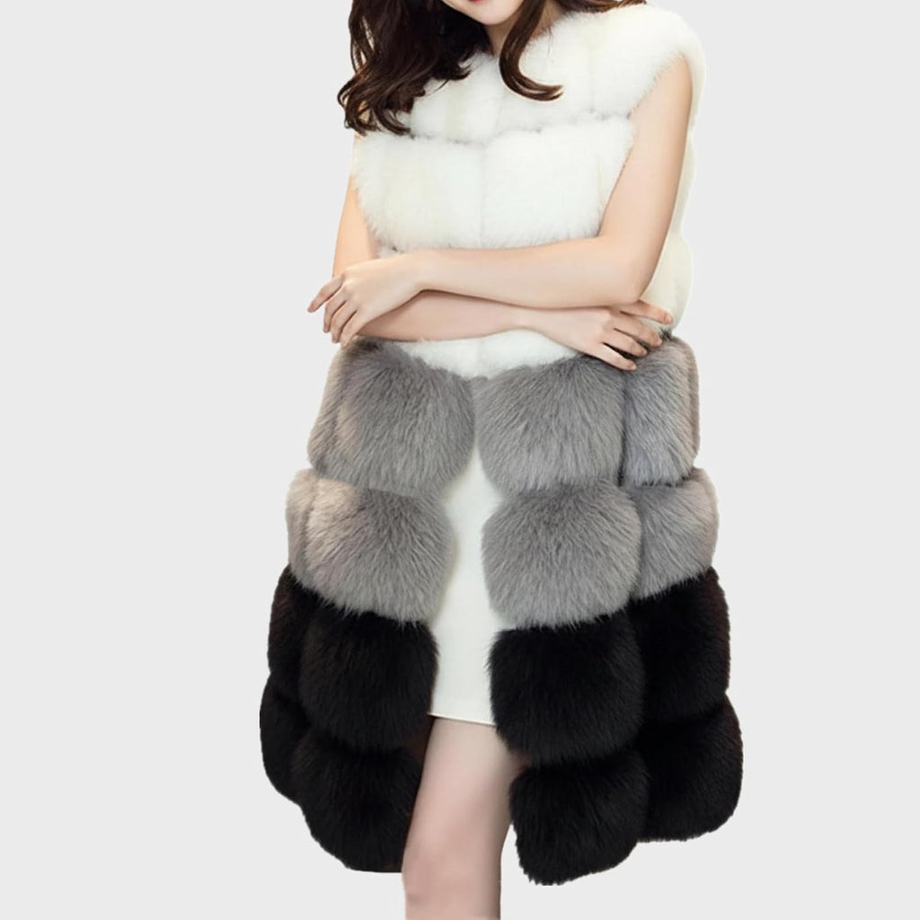 Lisa Colly Women Sleeveless Faux Fur Vest Winter Waistcoat | Women Faux Fur Long Vest, Sleeveless Waistcoat, Winter Faux Fur Coat, Fluffy Jacket