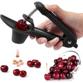 Schvubenr Cherry Pitter Tool - Stainless Steel Cherry Corer Pitter With Ergonomic Push Design - Easy To Use For Making Cherry Jam - Pit Cherry With Ease, Saving Time & Space With Lock Design(Black)