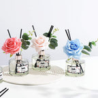 Rose Flower Reed Diffuser, Red Rose, 200Ml(6.7Oz) / Reed Diffuser Sets, Home Fragrance, Scented Oils, Home & Bathroom Décor