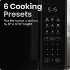Chefman Countertop Microwave Oven 1.1 Cu. Ft., 1000 Watts With 10 Power Levels, 6 Cooking Presets With One-Touch Express Cook, Eco Mode, Child Safety Lock, & Mute Button - Black
