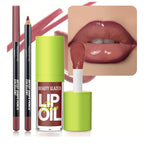 2Pcs Lip Gloss & Lip Liner Set – Cocoa Brown, 90S Ombre Lips, Retro Gradient Lip, Plumping Effect, Full Volume Lips, High Shine Gloss, Viral Lip Combo, Fuller Looking Lips Glassy Lip (#V04+107)