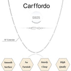 Carffordo Mothers Day Gifts 925 Sterling Silver Necklace Silver Chain Necklace for Women Cuban Link Chain 16K Gold Plated Chain Simple Dainty Necklace for Women Waterproof Trendy Jewelry Gift