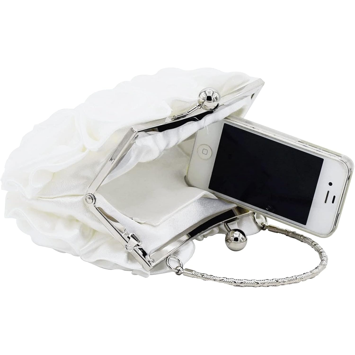 Women Evening Clutch Bag Floral Satin Small Purses With Detachable Strap For Wedding, Party, Prom