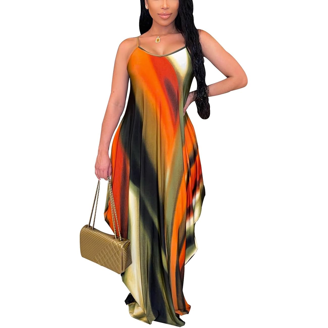 Besscops Summer Maxi Dresses For Women 2026 Plus Size Sundresses Casual Fashion Sleeveless Loose Long Sexy Dress With Pockets