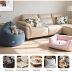 Hem Dgpy Bean Bag Filler 10Lbs, Shredded Memory Foam Filling For Bean Bag Chair Refill, Stuffing For Pillow, Punching Bag, Dog Bed, Cushions, Couch (Blue & White)