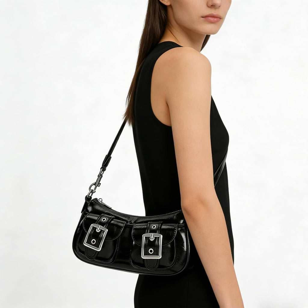Shoulder Bag For Women Y2K Purse Leather Hobo Tote Handbag Trendy Going Out Purse Crossbody Everyday Purse