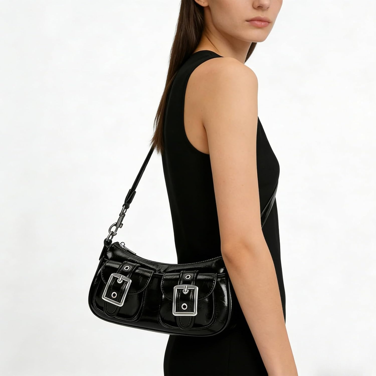 Shoulder Bag For Women Y2K Purse Leather Hobo Tote Handbag Trendy Going Out Purse Crossbody Everyday Purse