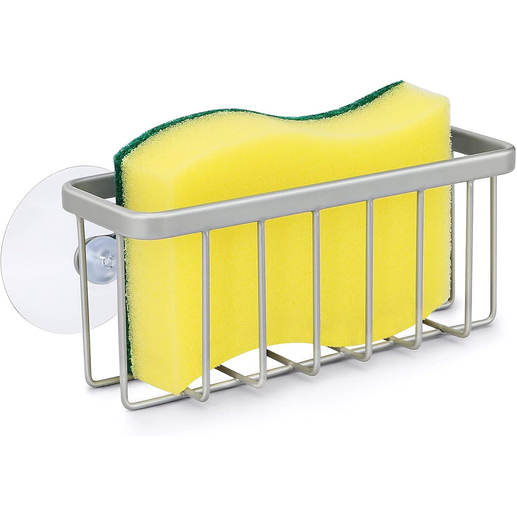 HLOOL Sponge Holder for Kitchen Sink, Kitchen Sink Sponge Holder,Sink Caddy,Dish Soap Holder （Mat Silver）