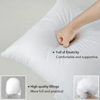 18 X 18 Pillow Inserts (Set Of 2) - 18 Inch Square Interior Sofa Throw Pillow With 100% Cotton Cover - Decorative Pillow Insert Pair - White Couch Pillow