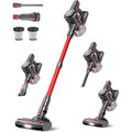 Chebio Lightweight Cordless Vacuum Cleaners For Home, Stick Vacuum Cordless Rechargeable With 45Kpa Suction,45-Min Run,Anti-Tangle And Self-Stand, 6 In 1 Hardwood Vacuum Cleaner (Red)