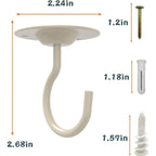 Heavy Duty Plant Ceiling Hooks, White, 3 Pack | Ideal For Hanging Plants, Lanterns, Wind Chimes, Flower Baskets And Other Indoor Or Outdoor Décor.