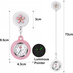 Pwosi Nurse Glow Pointer Watch With Clip And Lapel Option, Fob Watch With Second Hand