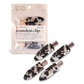 Kitsch Creaseless Hair Clips For Women - No Crease, No Bend Hair Clips For Styling, Bangs, Makeup Application, Face Wash | Recycled Acrylic - Black Terrazzo, 4Pcs
