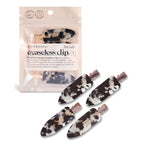 Kitsch Creaseless Hair Clips For Women - No Crease, No Bend Hair Clips For Styling, Bangs, Makeup Application, Face Wash | Recycled Acrylic - Black Terrazzo, 4Pcs