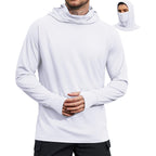 Coofandy Mens Upf 50+ Sun Protection Hoodie With Mask Lightweight Long Sleeve Spf Fishing Shirts Uv Hiking Running Rash Guard