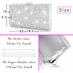 ELABEST Rhinestone Clutch Purse Bling Evening Bag for Women Formal Dress Wedding Double Sided Diamond Handbag