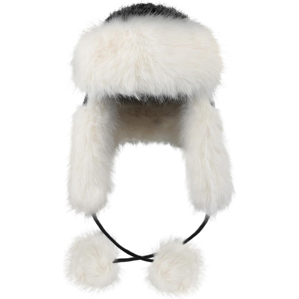 Womens Winter Thick Warm Hat Faux Fur Pilot Hood Cap Windproof Earflap Beanie Peruvian Trapper Hat for Skiing Cycling