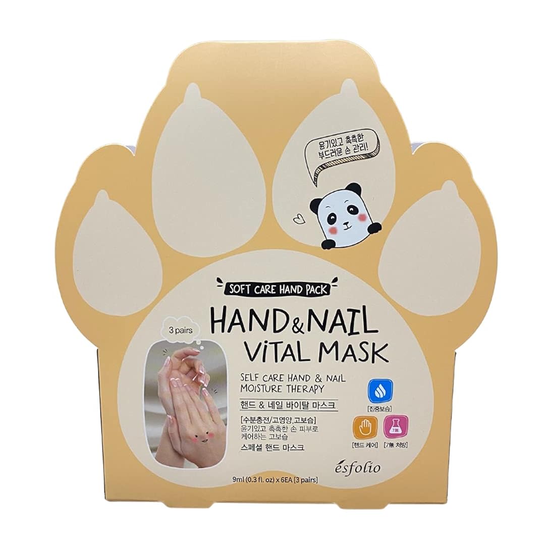Esfolio Hand & Nail Vital Mask 3 Pairs Moisturizing Hand Care Gloves Nourishing Skin Comfort Support Softening Conditioning Care Korean Skincare Inspired Hand Treatment Mask