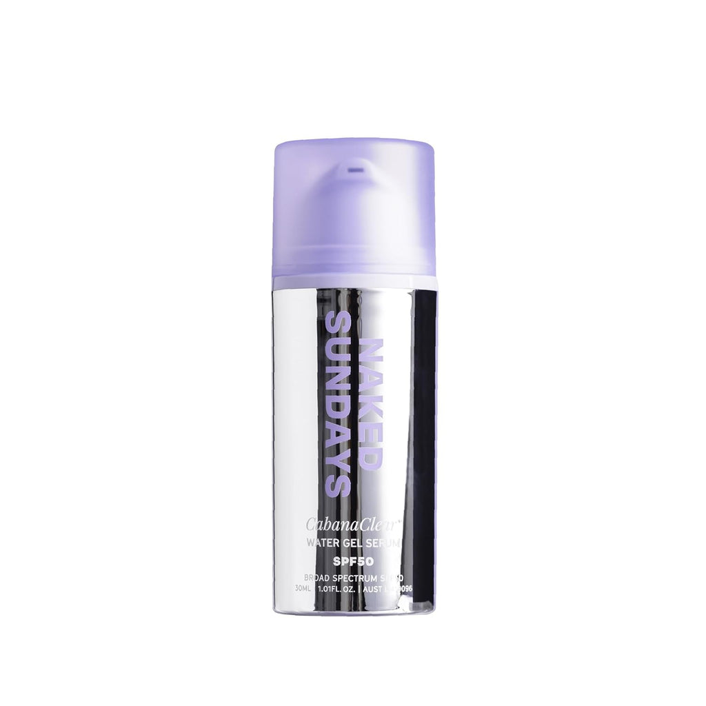 Naked Sundays Cabanaclear Spf 50 Sunscreen Serum For Face, Invisible Water Gel With Hyaluronic Acid, Broad Spectrum Uva/Uvb Protection, Hydrating Makeup Primer, No White Cast, Fragrance-Free, 30Ml