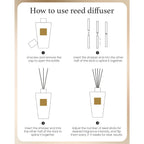 M&Sense Rose Amber Reed Diffuser Set - 8.79Fl Oz Home Fragrance Non-Toxic Essential Oil Diffuser With All Natural Sticks, Air Freshner Gifts For Bathroom Bedroom Office Home Decor