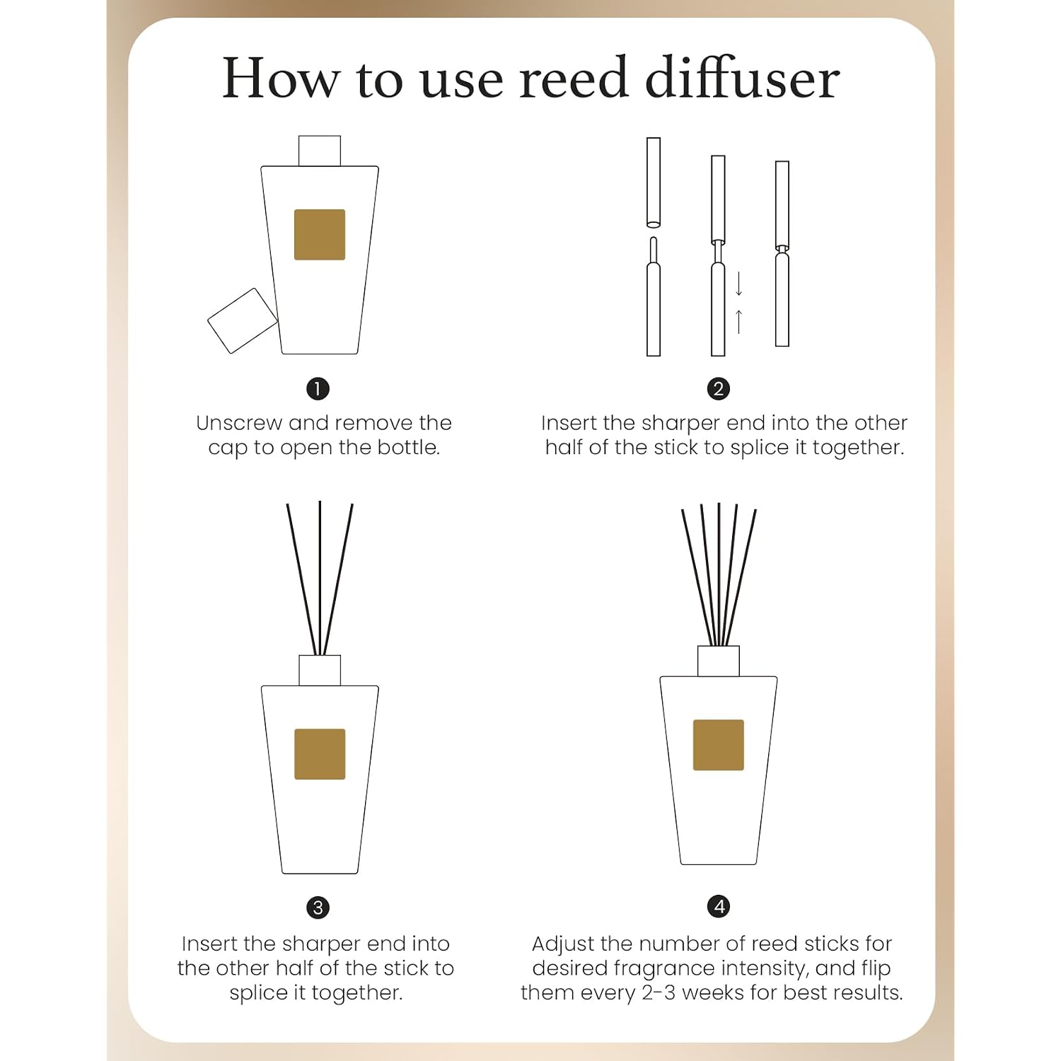 M&Sense Rose Amber Reed Diffuser Set - 8.79Fl Oz Home Fragrance Non-Toxic Essential Oil Diffuser With All Natural Sticks, Air Freshner Gifts For Bathroom Bedroom Office Home Decor