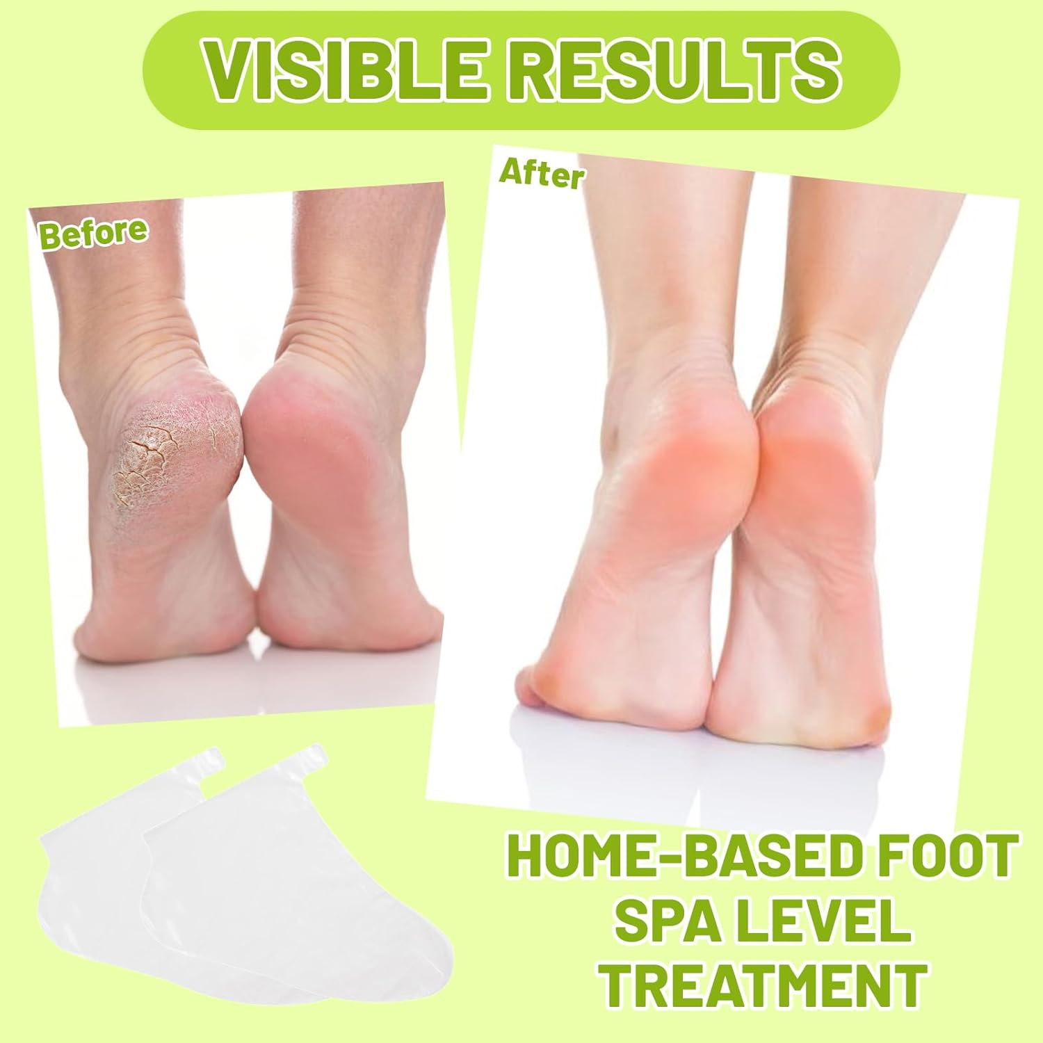 200 Pcs Disposable Foot Covers For Wax Therapy Plastic Waterproof Foot Mask Socks With Adhesive Stickers Home Pedicure Supplies Leak-Proof