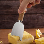 6 Piece Cheese Knives Set with Wooden Handle, Mini Steel Stainless Cheese knife set for Charcuterie and Cheese spread, Perfect for Cheese Slicer and Butter Cutter (Cheese Knife Set-6)