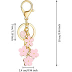BESPMOSP Pink Flower Charms Keychain for Women Initial Letter A-Z Keychains for Key Handbag Purse Flower Bag Charm