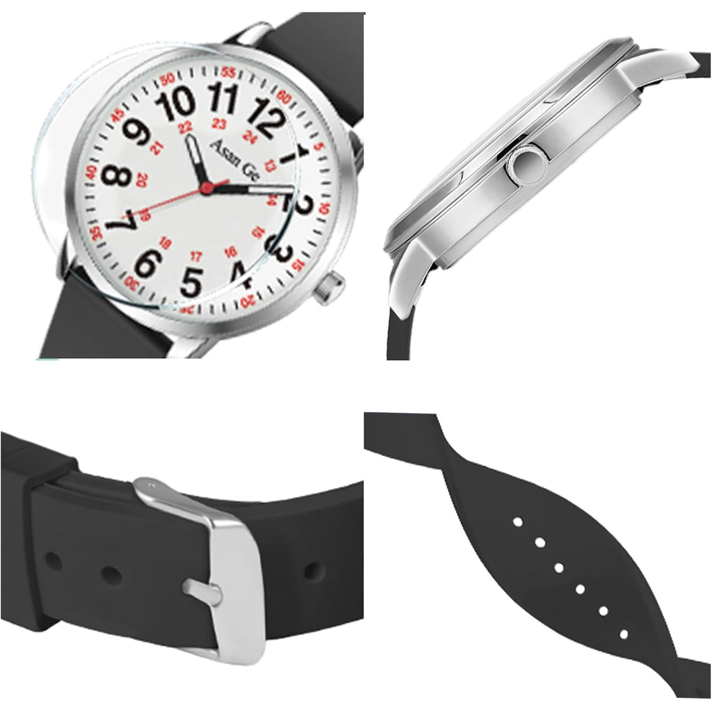 Asan Ge Watches for Women, Fashion 3ATM Waterproof Minimalist Lightweight Easy-to-Read Analog Silicone Watch Suitable for Daily Work, Leisure, Outdoors
