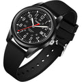 Men'S Easy To Read Watch, Unisex Military Sport Analog Quartz Casual Wristwatch With Comfortable Silicone Strap, 24 Hour Time, 30M Water Resistance