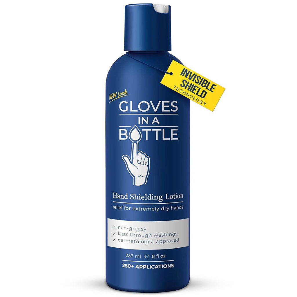 Gloves In A Bottle Shielding Lotion – Long-Lasting Barrier Moisturizer for Dry, Cracked Hands & Sensitive Skin | Non-Greasy, Fragrance Free Lotion | Safe for Men, Women & Babies 6 Months+ | 8 oz