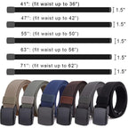 2-Pack Elastic Stretch Belt, Men’S All Size No Metal Nylon Tactical Hiking Belt