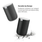 Eko Fandy 0.4 Gal/1.5L Mini Tabletop Trash Bin With Swing-Lid, Desktop Trash Can For Bathroom Countertop, Vanity, Coffee Or Office, Small Garbage Bin (Black)