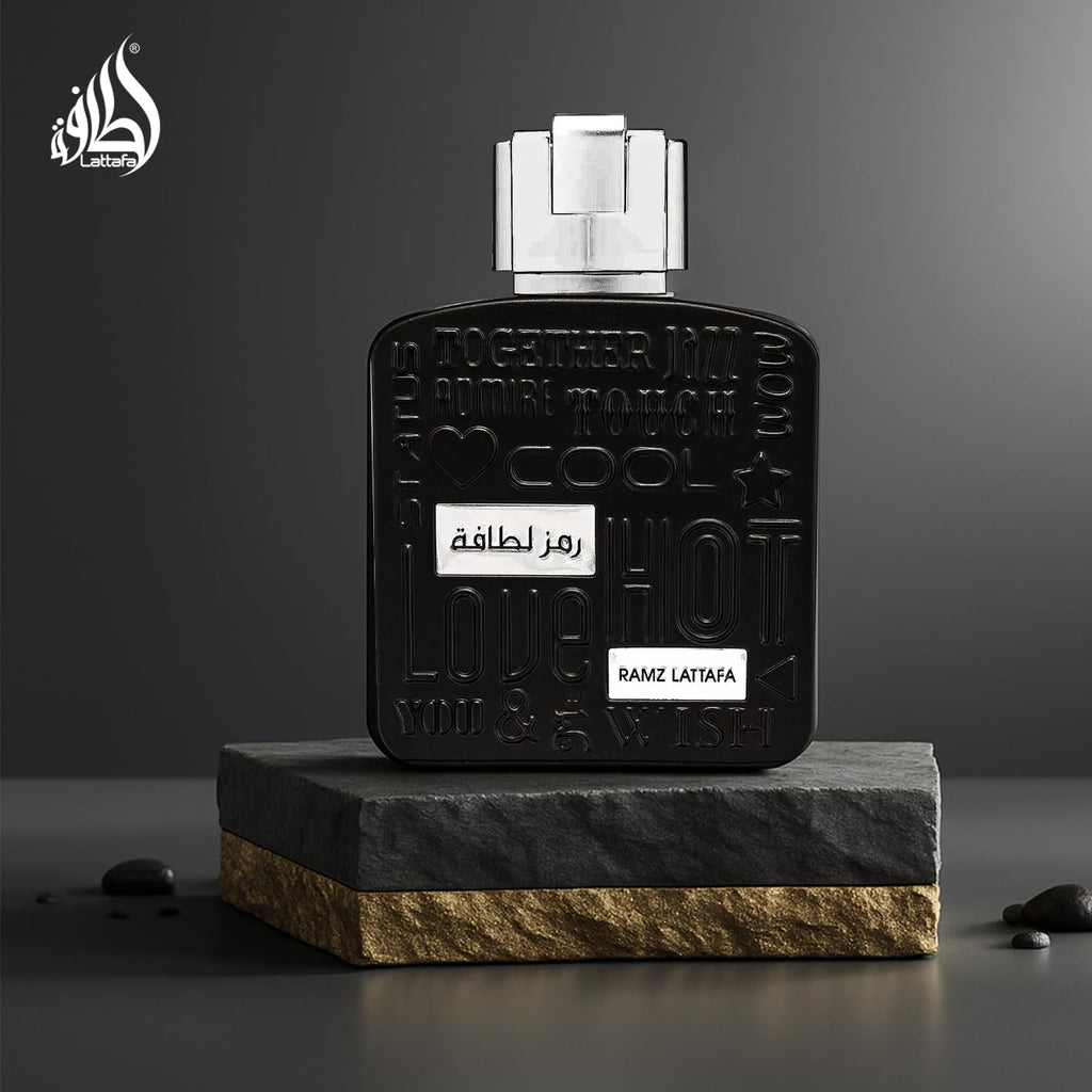 Lattafa Ramz Silver for Unisex Eau de Parfum Spray, 3.4 Ounce / 100 ml