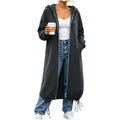 Womens Zip Up Hoodies Y2K Long Tunic Sweatshirts Casual Long Sleeve 2026 Fall Hoodie Jacket Coat With Pockets
