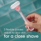 Gillette Venus Sensitive Disposable Razors for Women with Sensitive Skin, 6 Count, Delivers Close Shave with Comfort